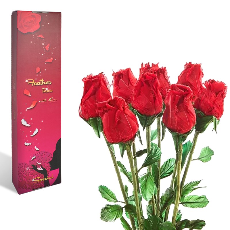 Coffret de 9 roses eternelles fishtec parfumées - cadeau pour femme et fete