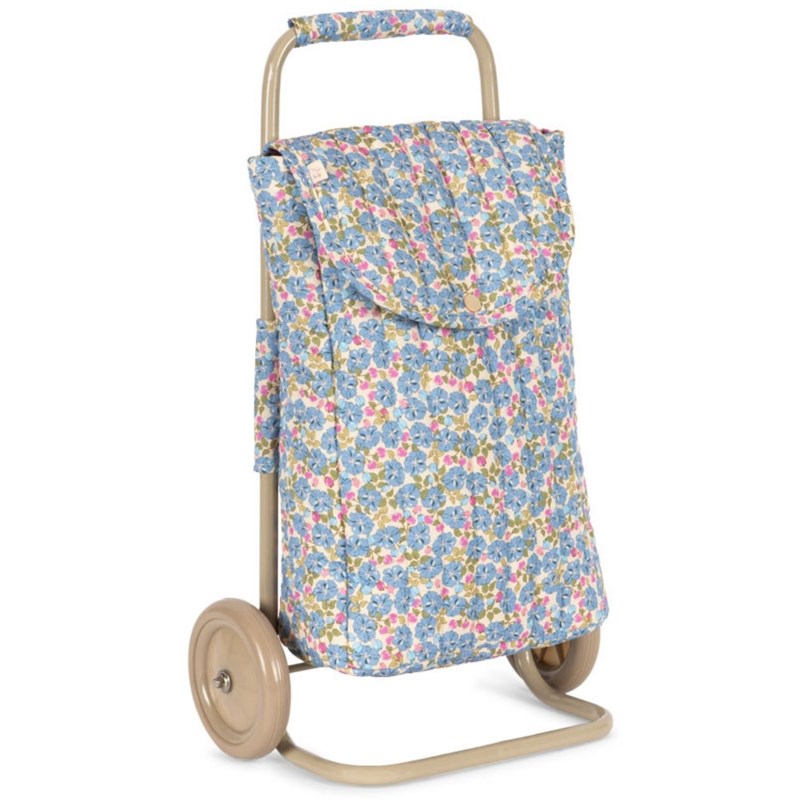 Caddie à roulette pour poupée fleur rosier
