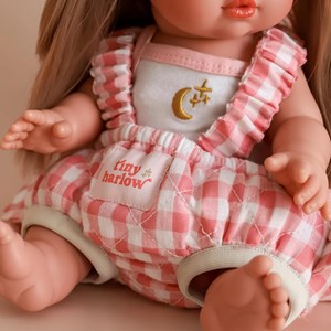 Porte bébé pour poupée vichy rose