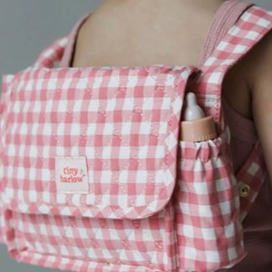 Sac à langer pour poupée avec accessoires vichy