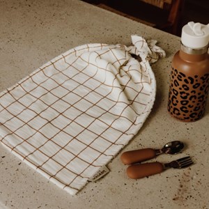 Serviette de cantine gaze grands carreaux