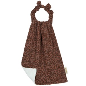 Serviette de cantine gaze léopard marron
