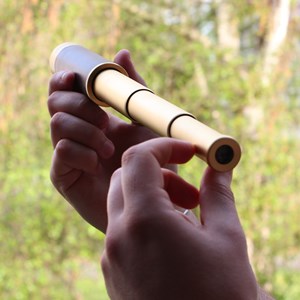 Monoculaire télescopique x25 lentille 30 mm effet cuir nature
