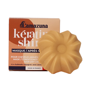 Masque & apès-shampoing solide lamazuna - kératine shine - certifié bio