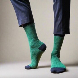 Chaussettes en laine mérinos avec bandes