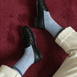 Chaussettes en laine mérinos avec bandes