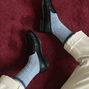 Chaussettes en laine mérinos avec bandes