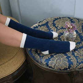 Chaussettes en laine mérinos avec bandes