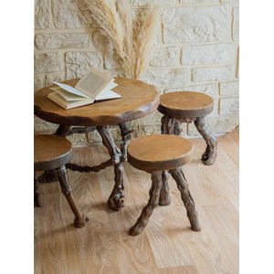 Ensemble de table et chaises en pieds de vigne n°7