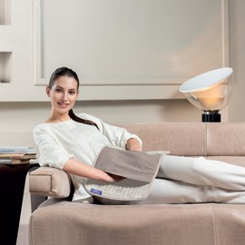 Dreamland coussin chauffant multifonctionnel tissu velouté doux - beige