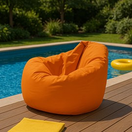 Ohau pouf poire d'extérieur 130x115cm orange