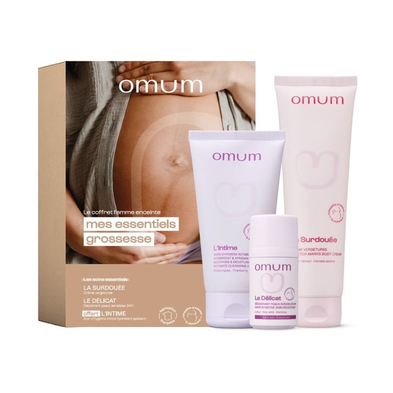 Coffret cadeau mes essentiels grossesse kit femme enceinte et future maman -omum
