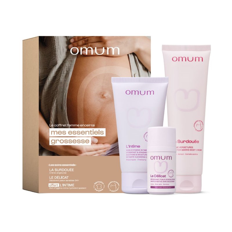 Coffret cadeau mes essentiels grossesse kit femme enceinte et future maman -omum