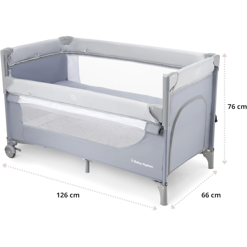 Lit parapluie avec table a` langer, matelas, parois ae´re´es, réglage 4 niveaux (Moby System) - Image 2