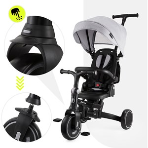 Tricycle bébé évolutif - siège pivotant 360°, vélo enfant, draisienne - gris