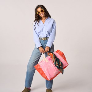 Sac cabas en coton biologique imprimé bandana multicolore