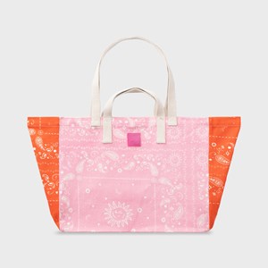 Sac cabas en coton biologique imprimé bandana multicolore