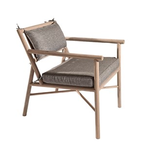 Miami - fauteuil avec accoudoirs en mindi vernis naturel