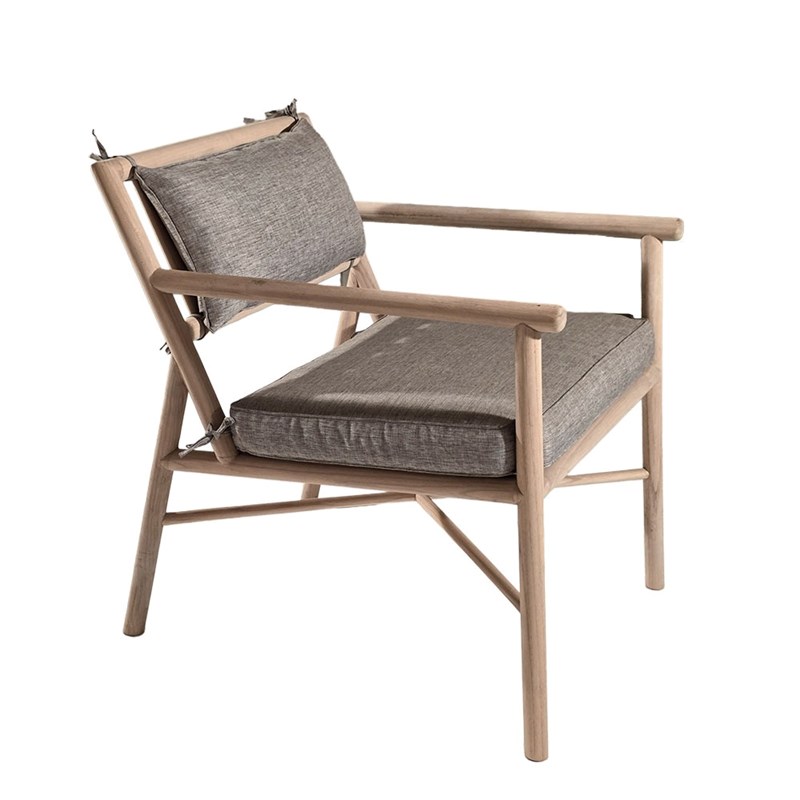 Miami - fauteuil avec accoudoirs en mindi vernis naturel