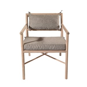 Miami - fauteuil avec accoudoirs en mindi vernis naturel