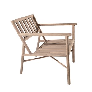 Miami - fauteuil avec accoudoirs en mindi vernis naturel