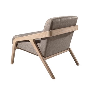 Washington - fauteuil avec repose-pieds en mindi vernis naturel