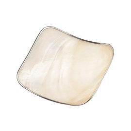 Shell - coupelle carrée en nacre avec un liseré argent sur le bord