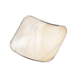 Shell - coupelle carrée en nacre avec un liseré argent sur le bord
