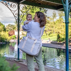 Sac à langer bowling gris