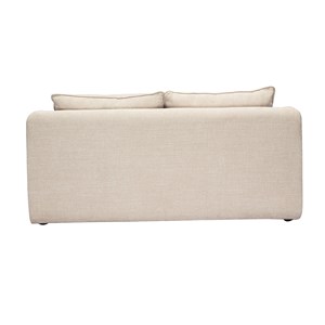 Canapé convertible 2 places en tissu effet velours texturé beige mahaut
