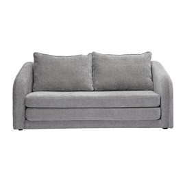 Canapé convertible 2 places en tissu effet velours texturé gris mahaut