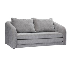 Canapé convertible 2 places en tissu effet velours texturé gris mahaut