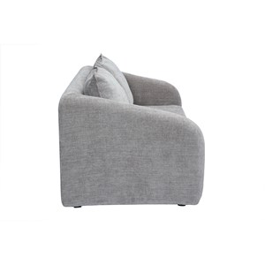 Canapé convertible 2 places en tissu effet velours texturé gris mahaut