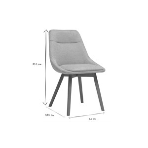 Chaises en tissu effet velours texturé beige et bois clair (lot de 2) aless