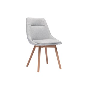Chaises en tissu effet velours texturé gris clair et bois clair (lot de 2) aless