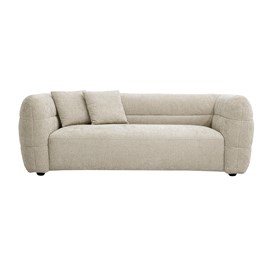 Canapé 3 places en tissu effet velours texturé beige joya