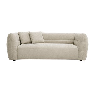 Canapé 3 places en tissu effet velours texturé beige joya