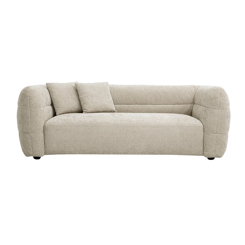 Canapé 3 places en tissu effet velours texturé beige joya