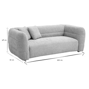 Canapé 3 places en tissu effet velours texturé beige joya