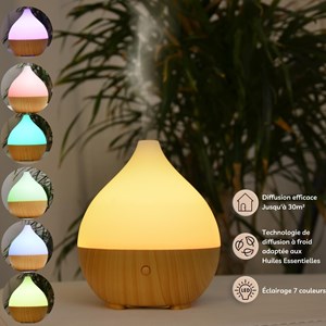 Diffuseur d'arôme leo + 4 huiles essentielles – bien-être & respiratoire