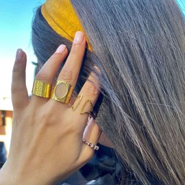 Bague elle – agate blanche