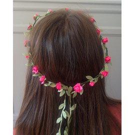 Couronne fleurs fuchsia