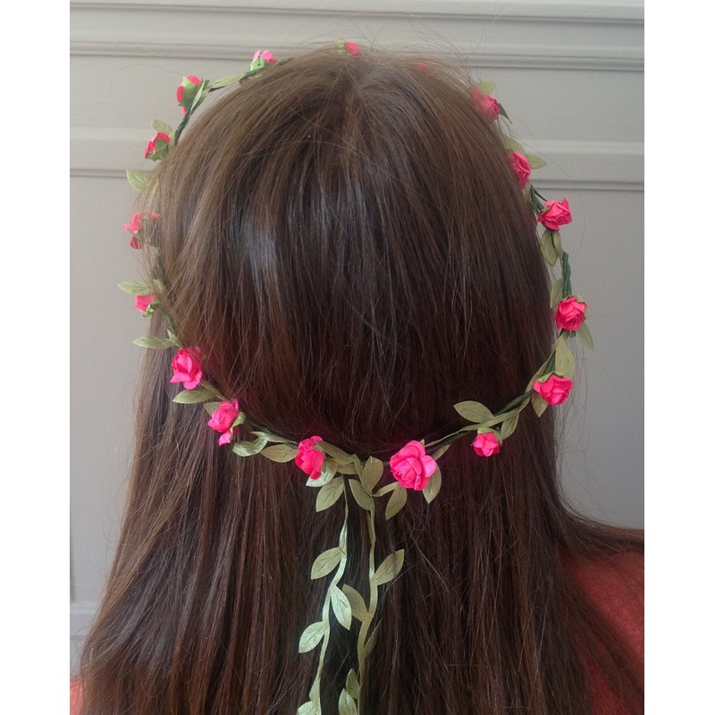 Couronne fleurs fuchsia