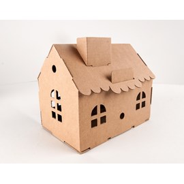 Maison tirelire carton brun