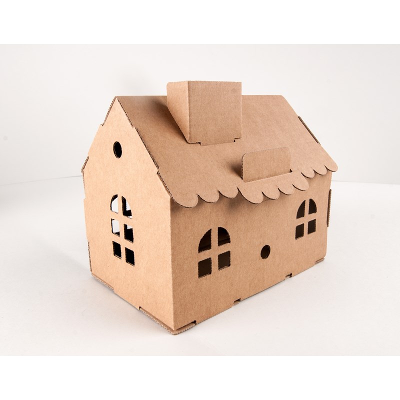 Maison tirelire carton brun