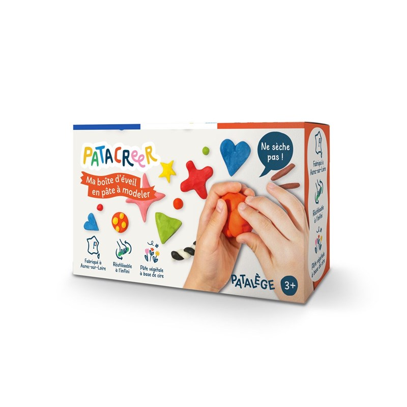 Boite mon atelier d'éveil de 9 couleurs de pâte à modeler qui ne sèche pas