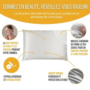 Oreiller anti-âge soie de peau