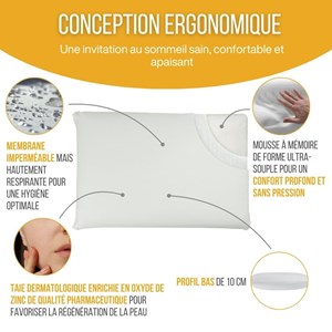 Oreiller dermazen peaux sensibles