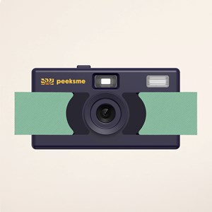 Appareil photo peeksme vert + 1 paire de clips bleu + 1 lanière bleue