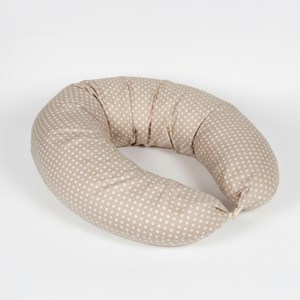Coussin de grossesse, déhoussable Beige et blanc